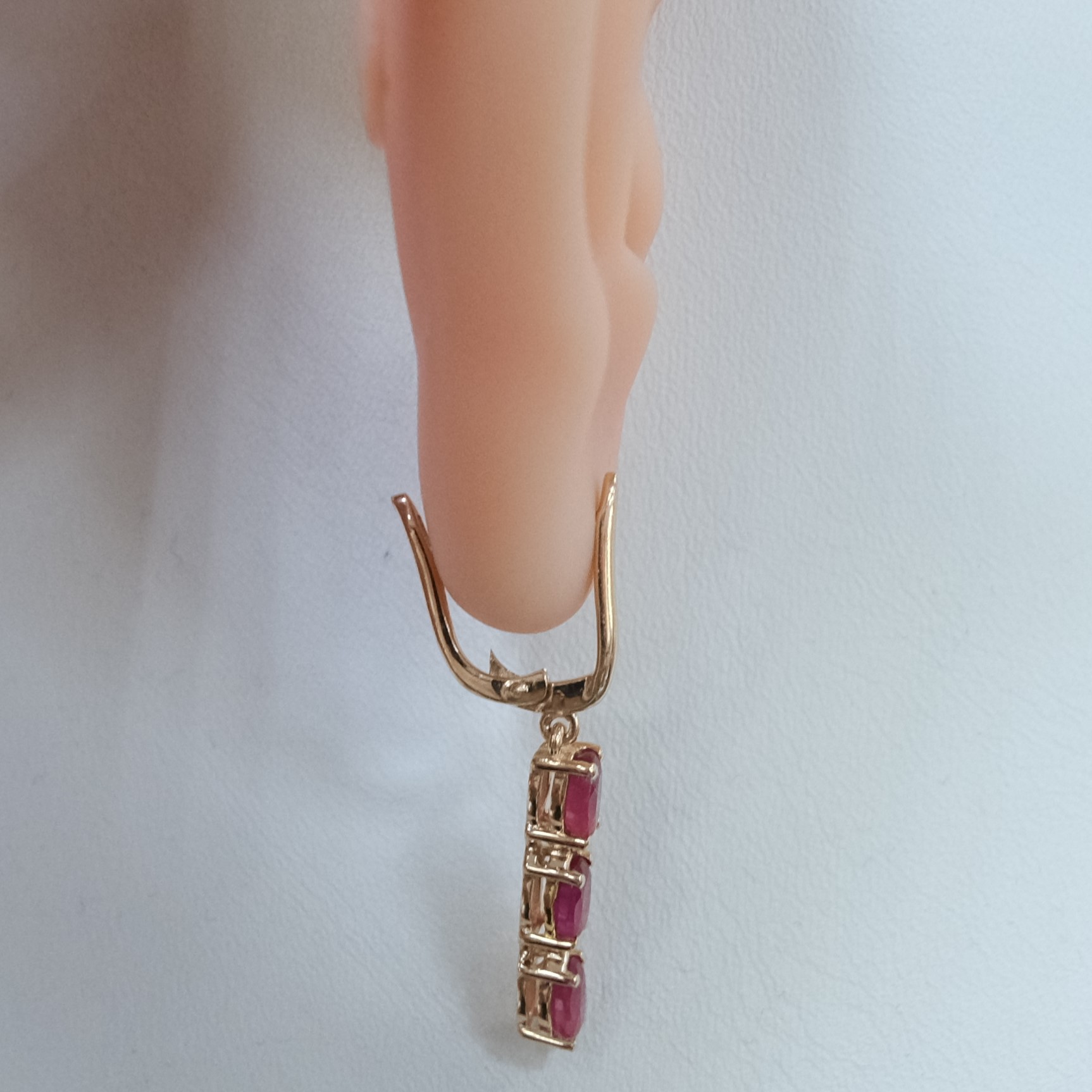 Серебряные серьги с рубинами